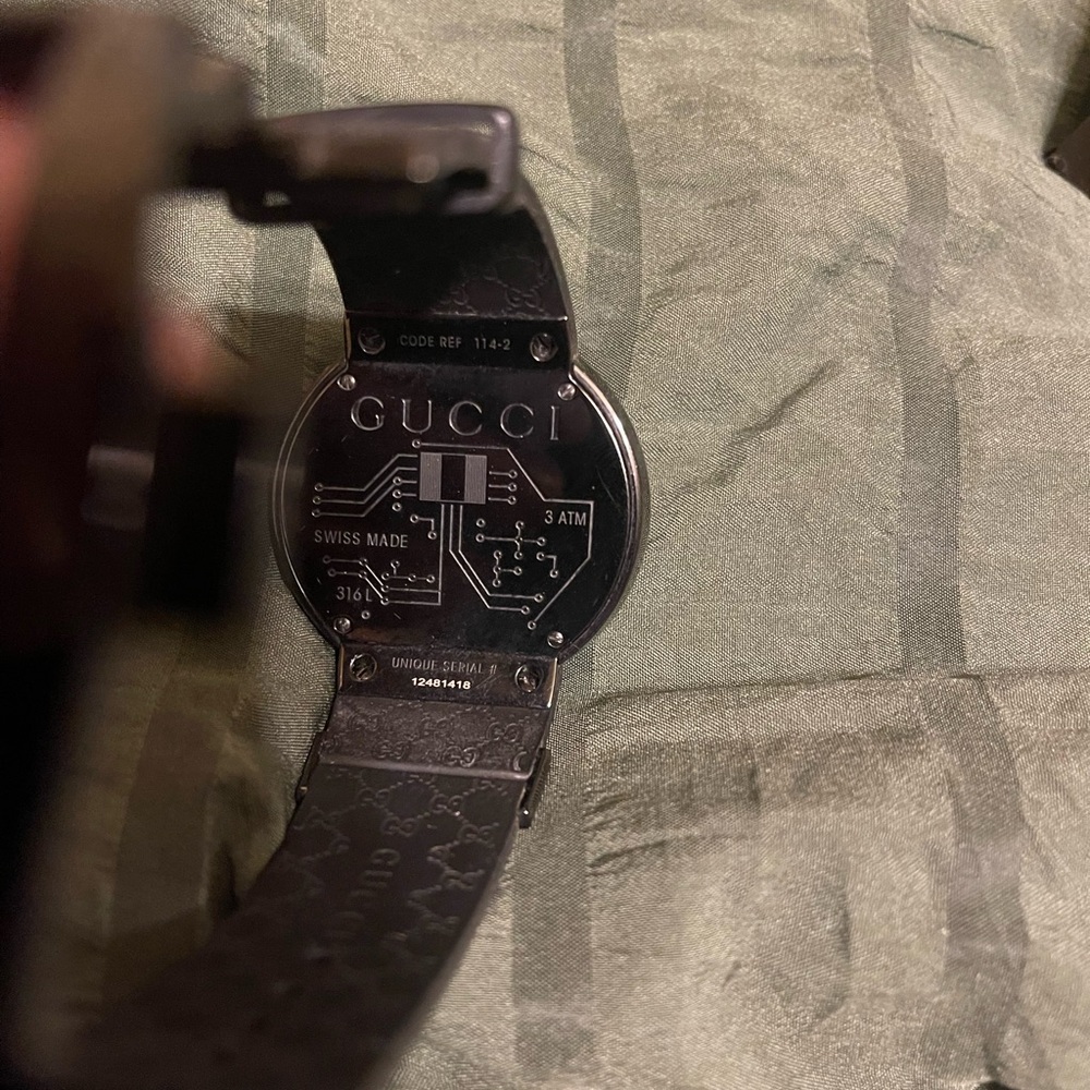 rare* i-GUCCI digital watch with web and GG Strap - Picture 5 of 7